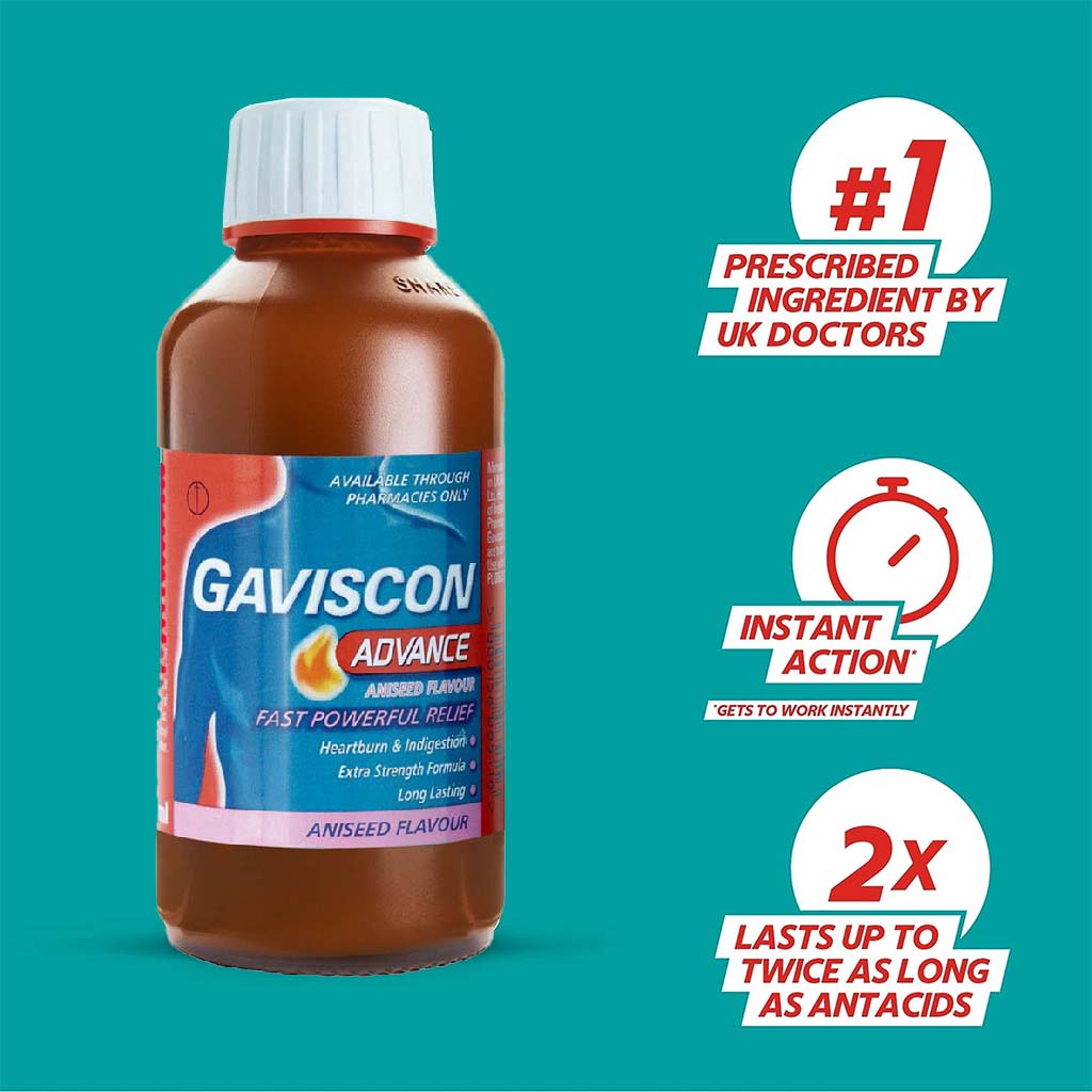 Gaviscon Advance Liquid For Indigestion And Heartburn Aniseed Flavour 300ml