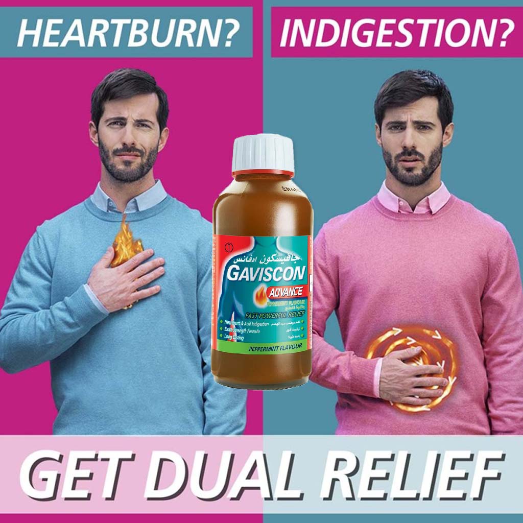 Gaviscon Advance Liquid For Indigestion And Heartburn Peppermint Flavour 300ml