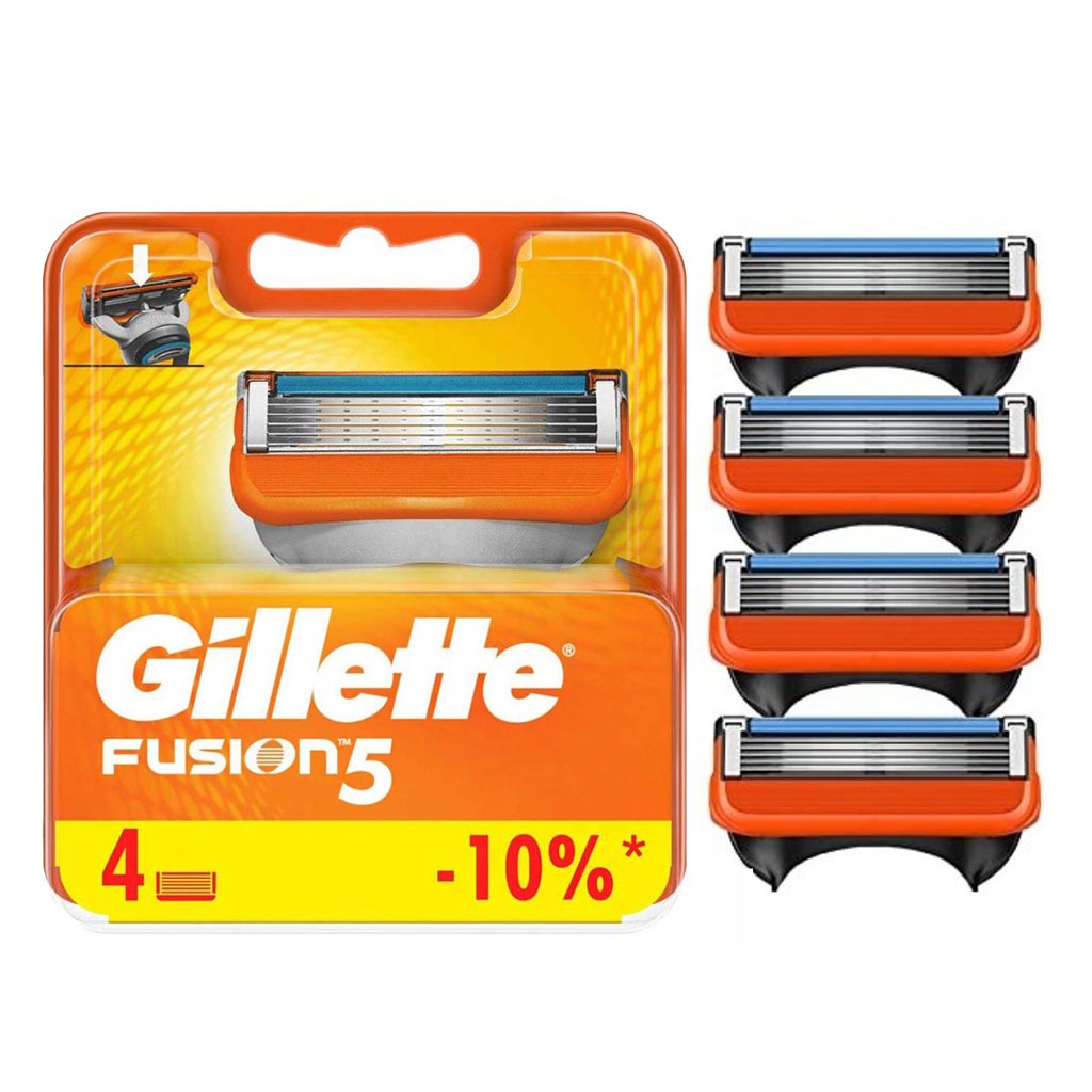 Gillette Fusion 5 Manual Razor Blade Refill For Smooth Long Lasting Shave, Pack of 4's