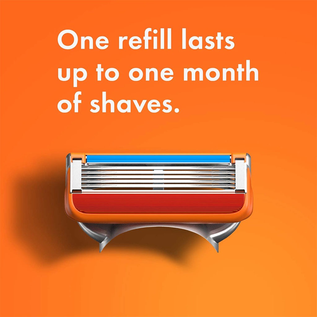 Gillette Fusion 5 Power Razor Blade Refill For Perfect Shave & Beard Shape, Pack of 4's