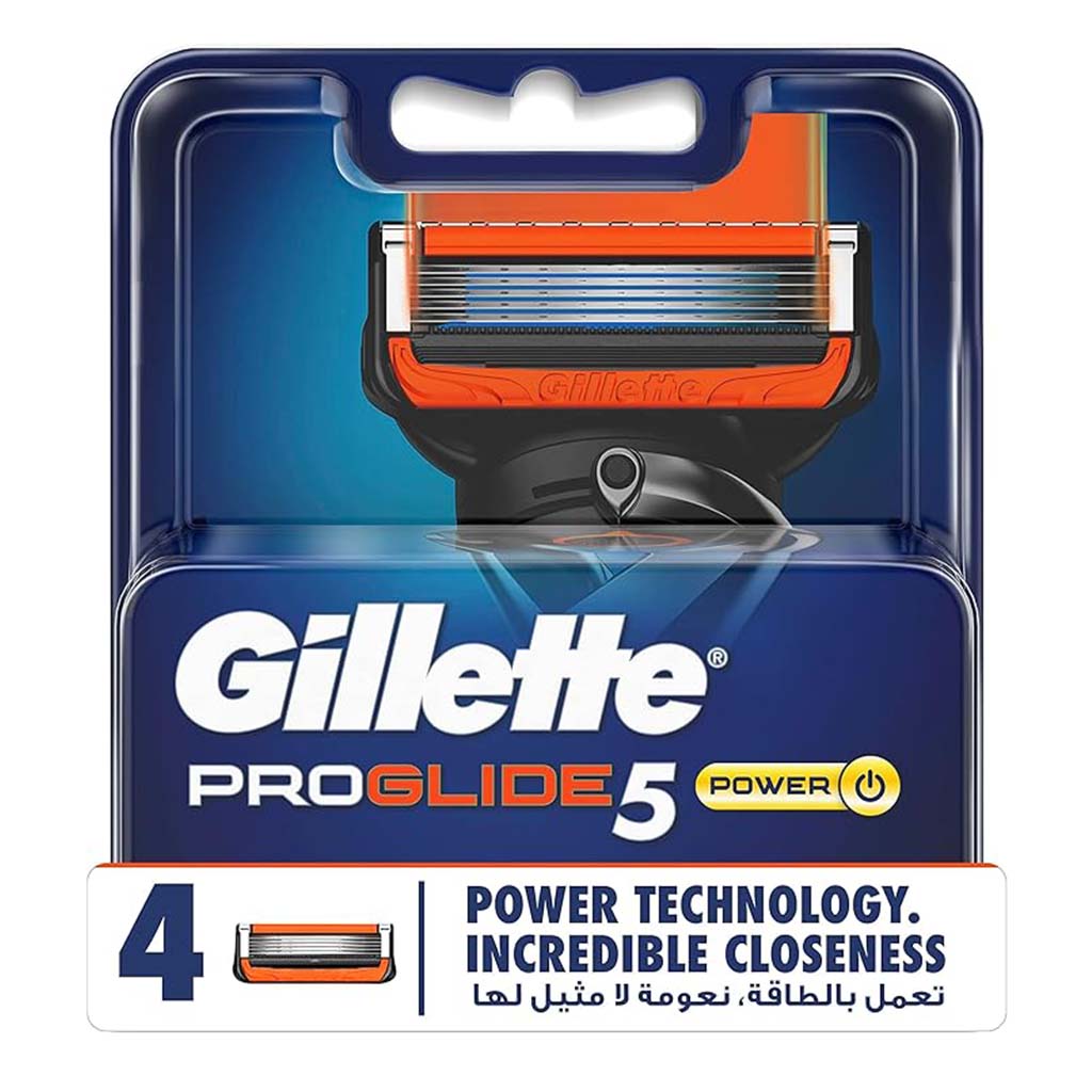 Gillette Fusion 5 ProGlide Power Men's Razor Blades Refills, Pack of 4's
