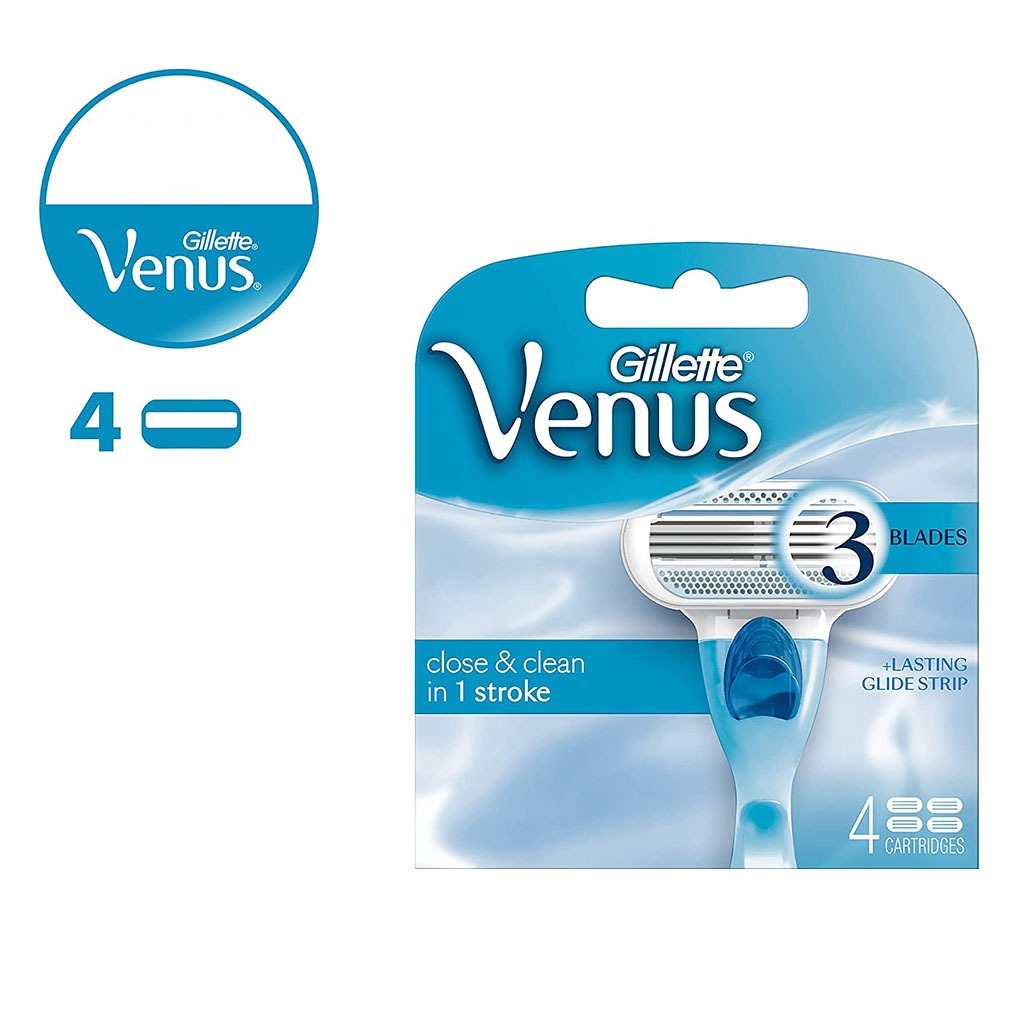 Gillette Venus Passion Close & Clean Women's Razor Blade Refill, Pack of 4's