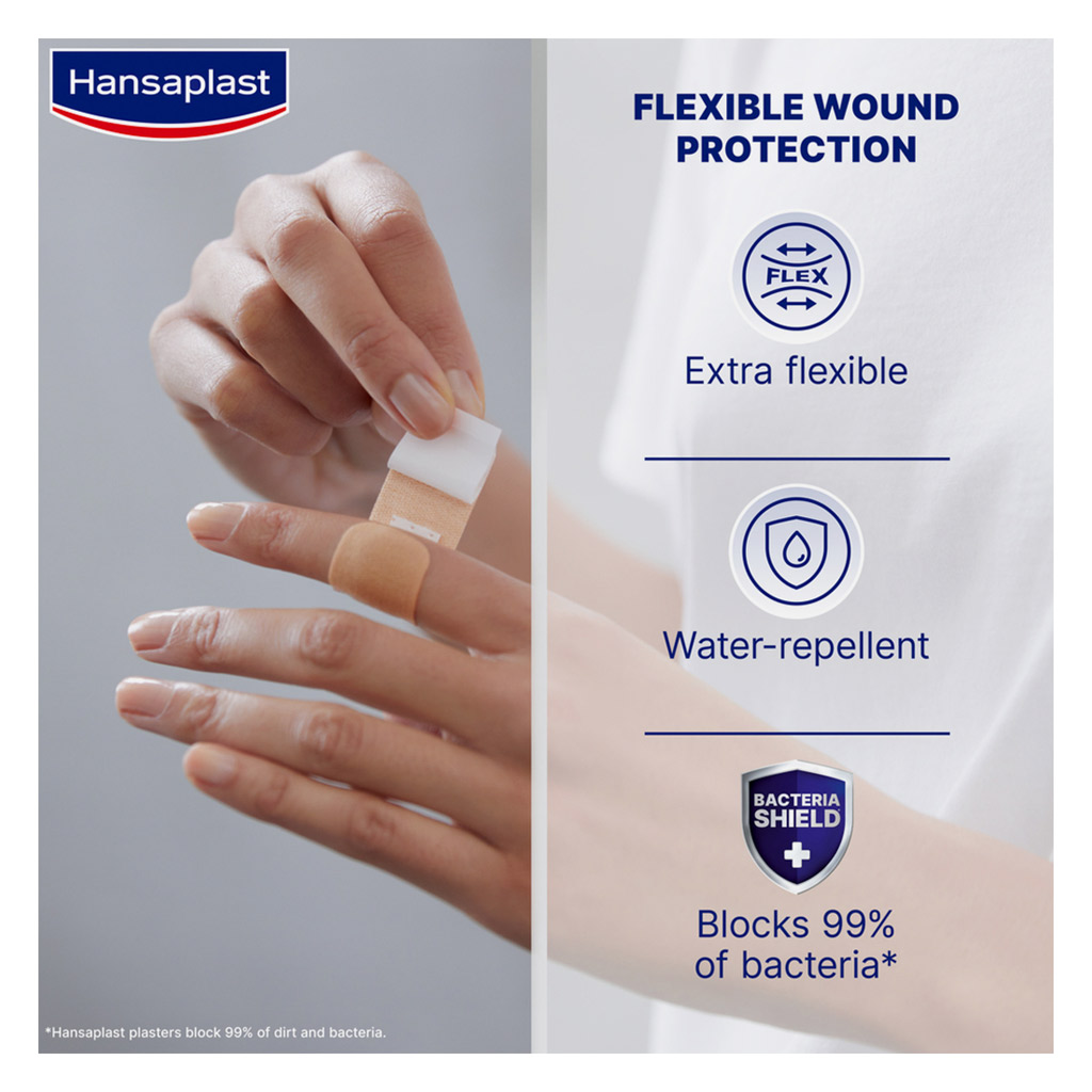 Hansaplast Extra Flexible Elastic Water Repellent Assorted Plasters, Pack of 20’s