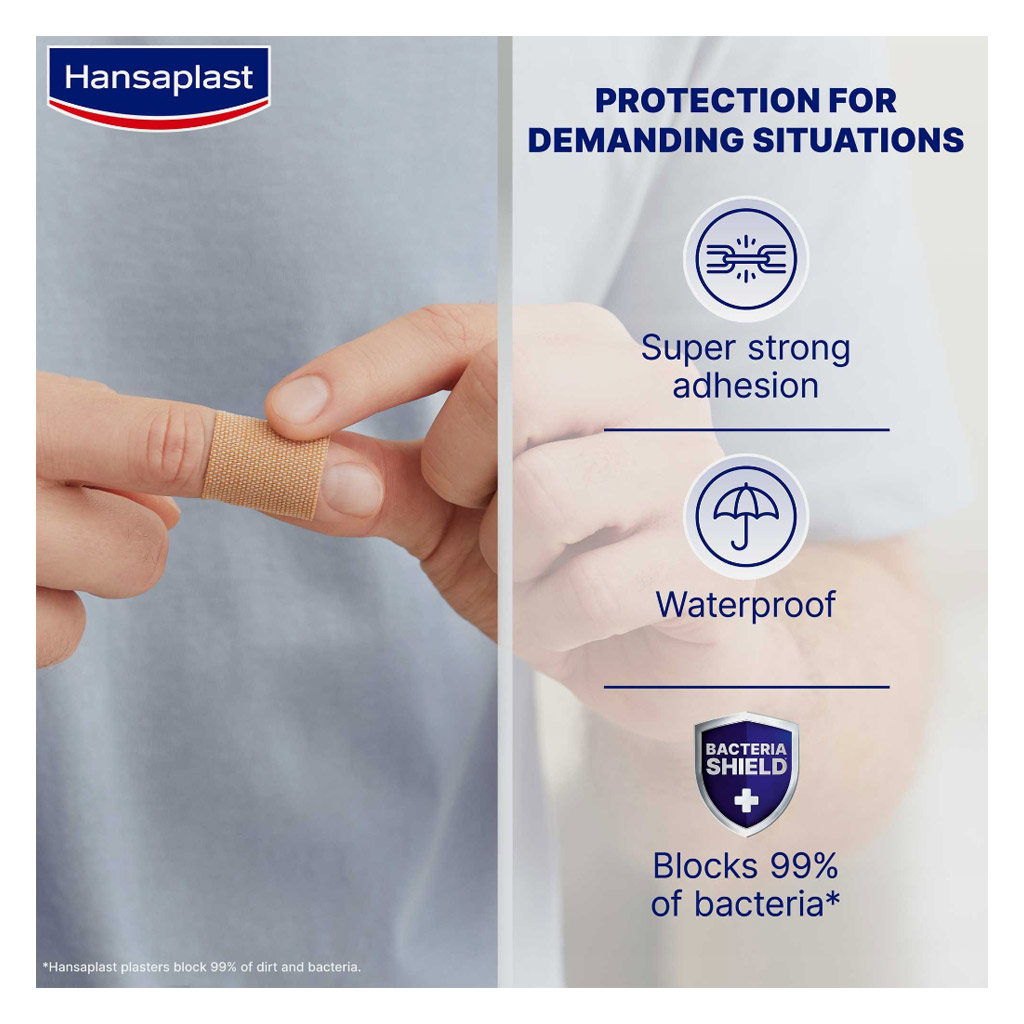 Hansaplast Extra Tough Water Proof Bandages, Pack of 16’s