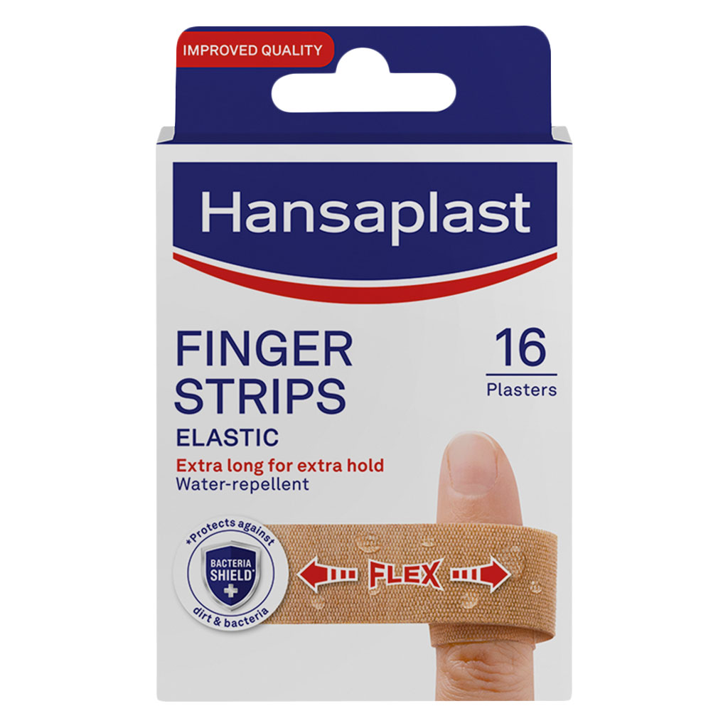 Hansaplast Water Repellent Finger Strips Elastic Plasters, Pack of 16’s