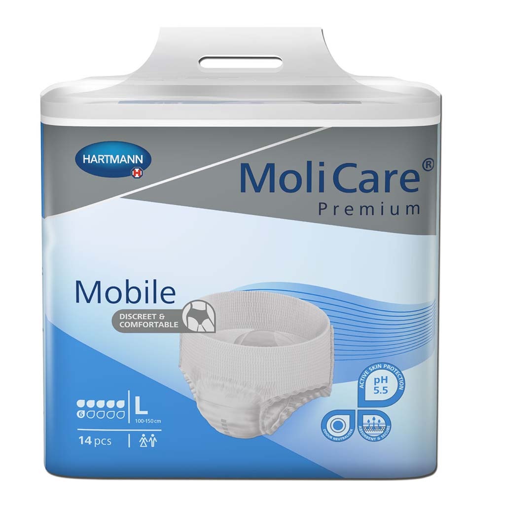 Hartmann Molicare Premium Adult Pull Up Pant Diapers 100 x 150cm Large, Pack of 14's