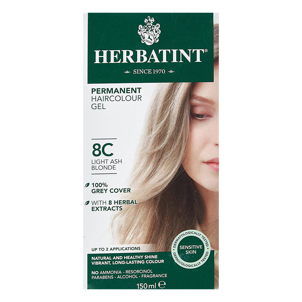 Herbatint 8C Light Ash Blonde Hair Color Gel 150 mL