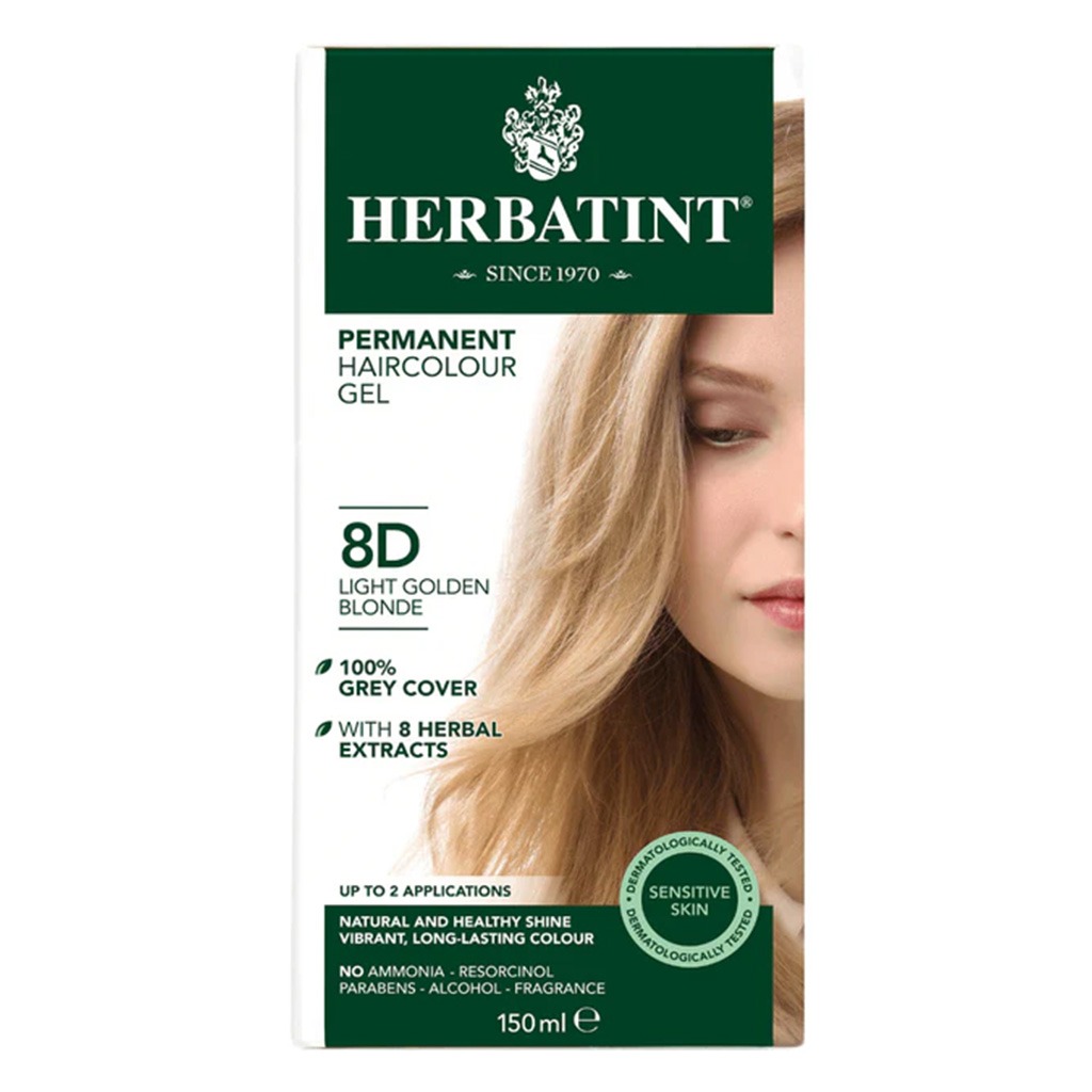 Herbatint 8D Light Golden Blonde Hair Color Gel 150 mL
