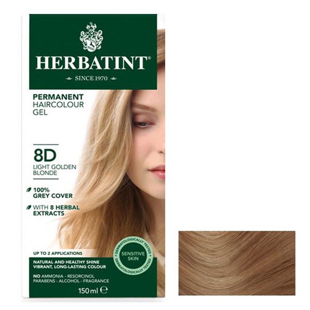 Herbatint 8D Light Golden Blonde Hair Color Gel 150 mL