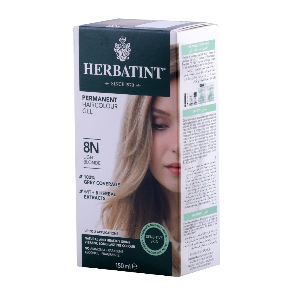 Herbatint 8N Light Blonde Hair Colour Gel 150 mL