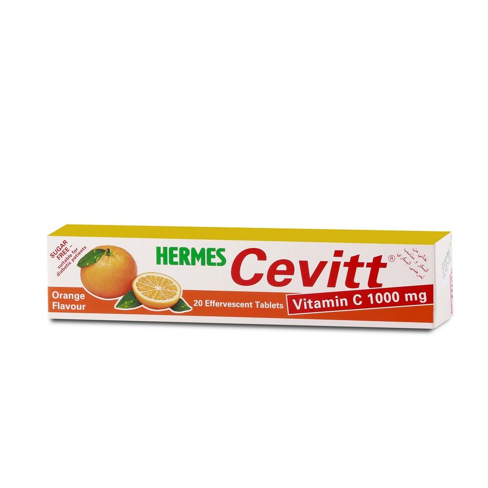 Hermes Cevitt 1000MG Orange Effervescent Tablets 20's