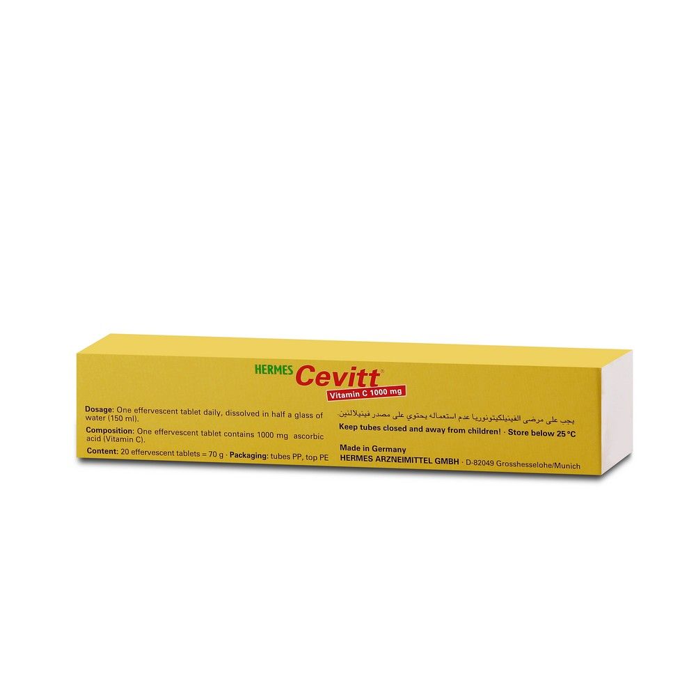 Hermes Cevitt 1000MG Orange Effervescent Tablets 20's