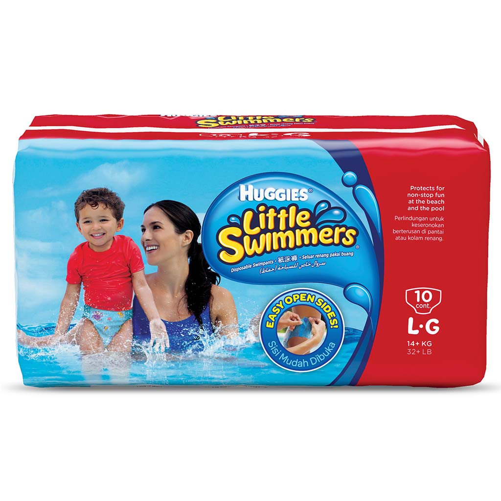 Huggies Little Swimmers Baby Swim Pants, Large Size, 14+Kg, Pack of 10's