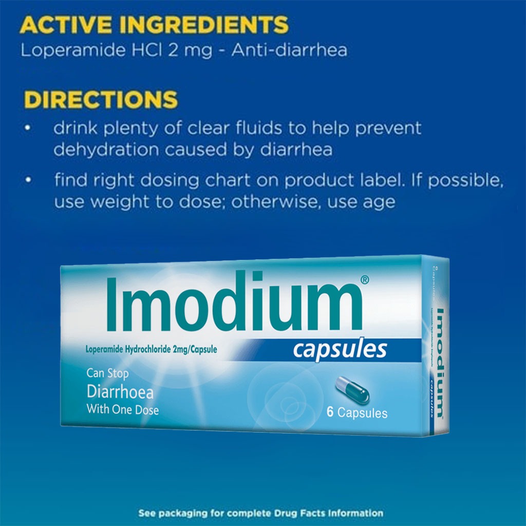 Imodium 2mg Capsules For Diarrhea, Pack of 6's