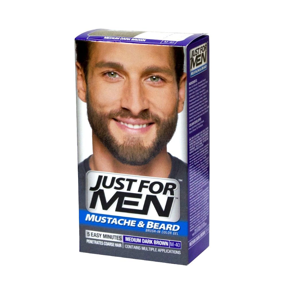 Just For Men Mustache & Beard Medium Dark Brown Brush-In Color Gel M-40