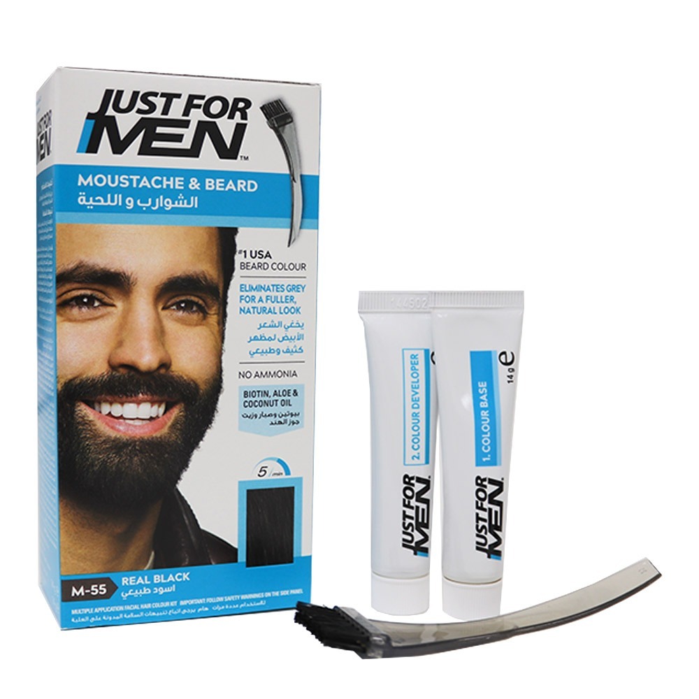 Just For Men Mustache & Beard Color Gel Real Black M-55