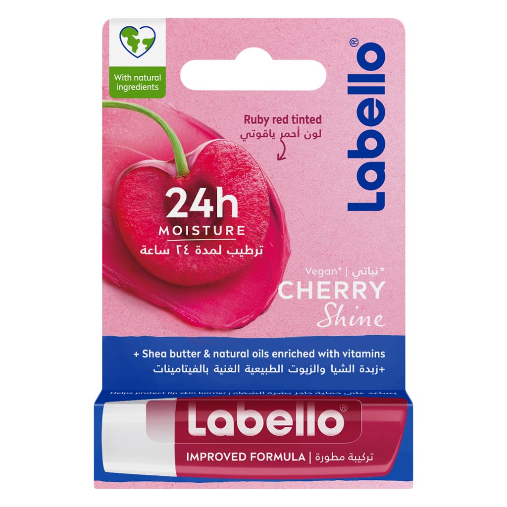 Labello 24H Moisture Cherry Shine Lip Balm 4.8g - Ruby Red Tint