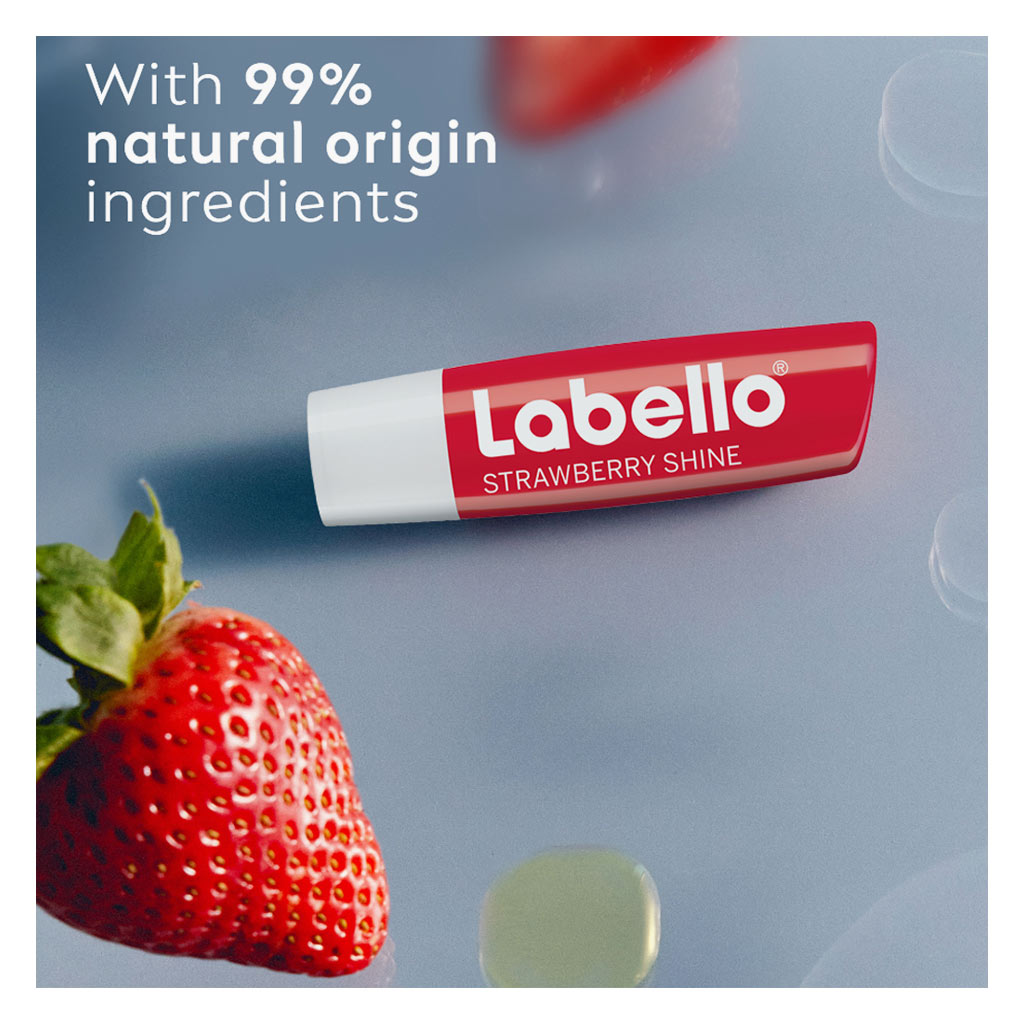 Labello 24H Moisture Strawberry Shine Lip Balm 4.8g - Red Tint