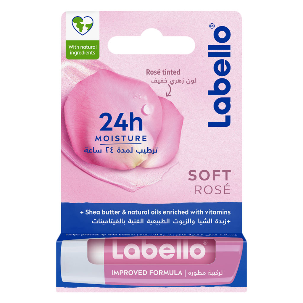 Labello 24H Moisture Soft Rose Lip Balm 4.8g - Rose Tint