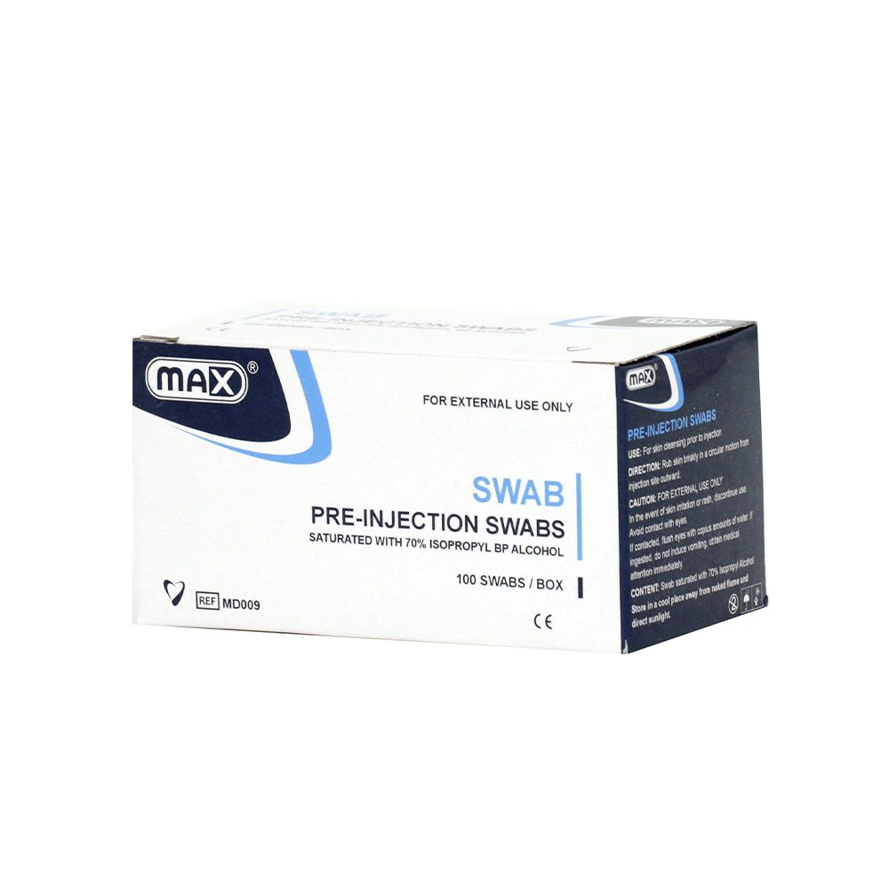 Max Pre-Injection Alcohol Swabs 100's