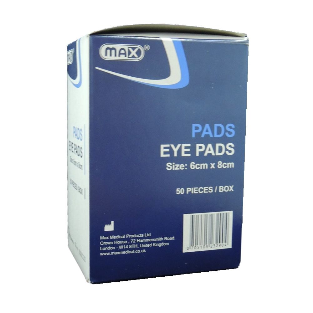 Max Sterile Eye Pads 6 cm x 8 cm 50's