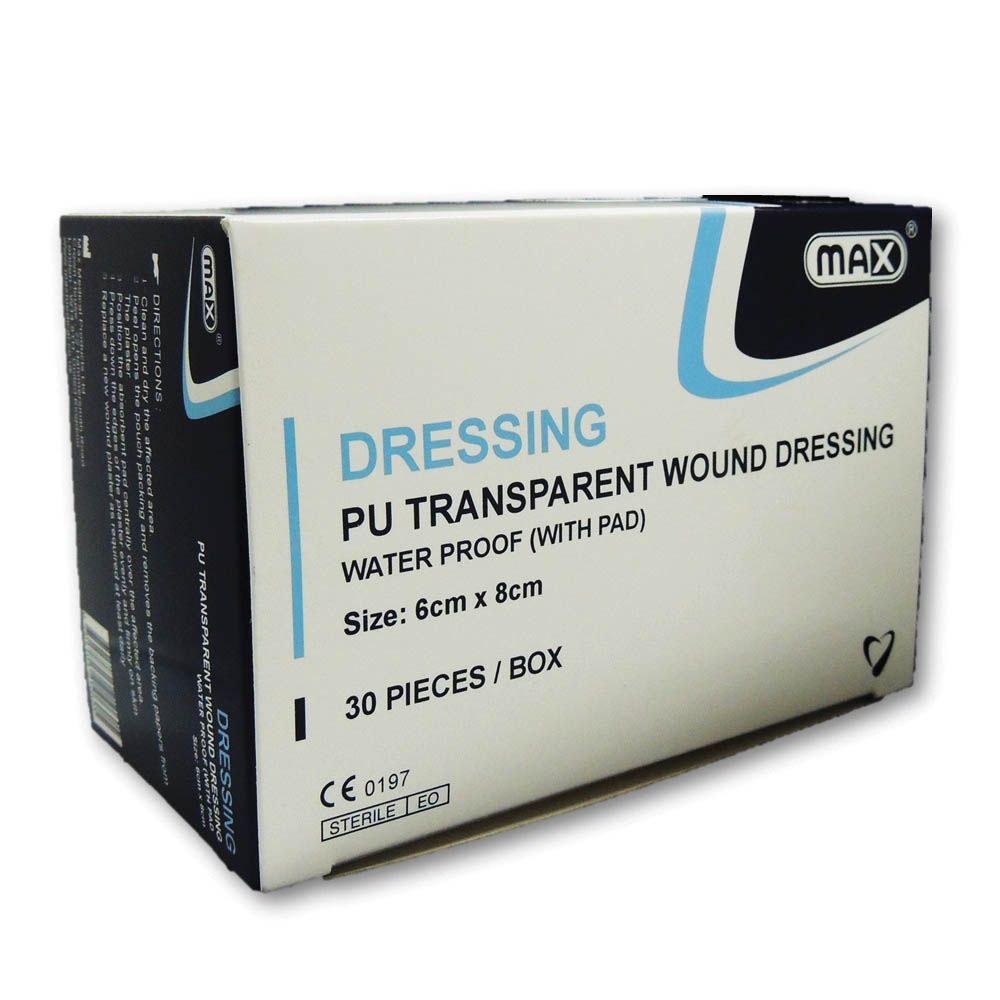 Max Transparent Wound Dressing 6 cm x 8 cm 30's