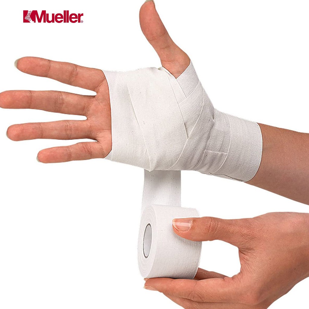 Mueller MTape Zinc Oxide Athletic Trainer's Tape 1.5" x 15 Yards Rolls, Pack of 32