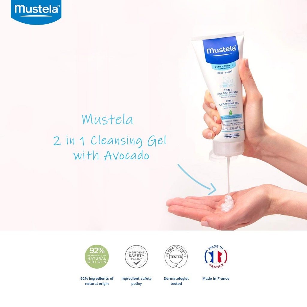 Mustela Baby 2 in 1 Cleansing Gel For Hair & Body 200 mL