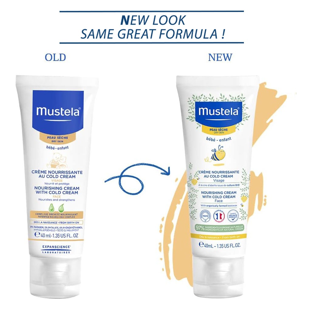 Mustela Baby Nourishing Face Cream With Cold Cream For Dry Skin 40ml