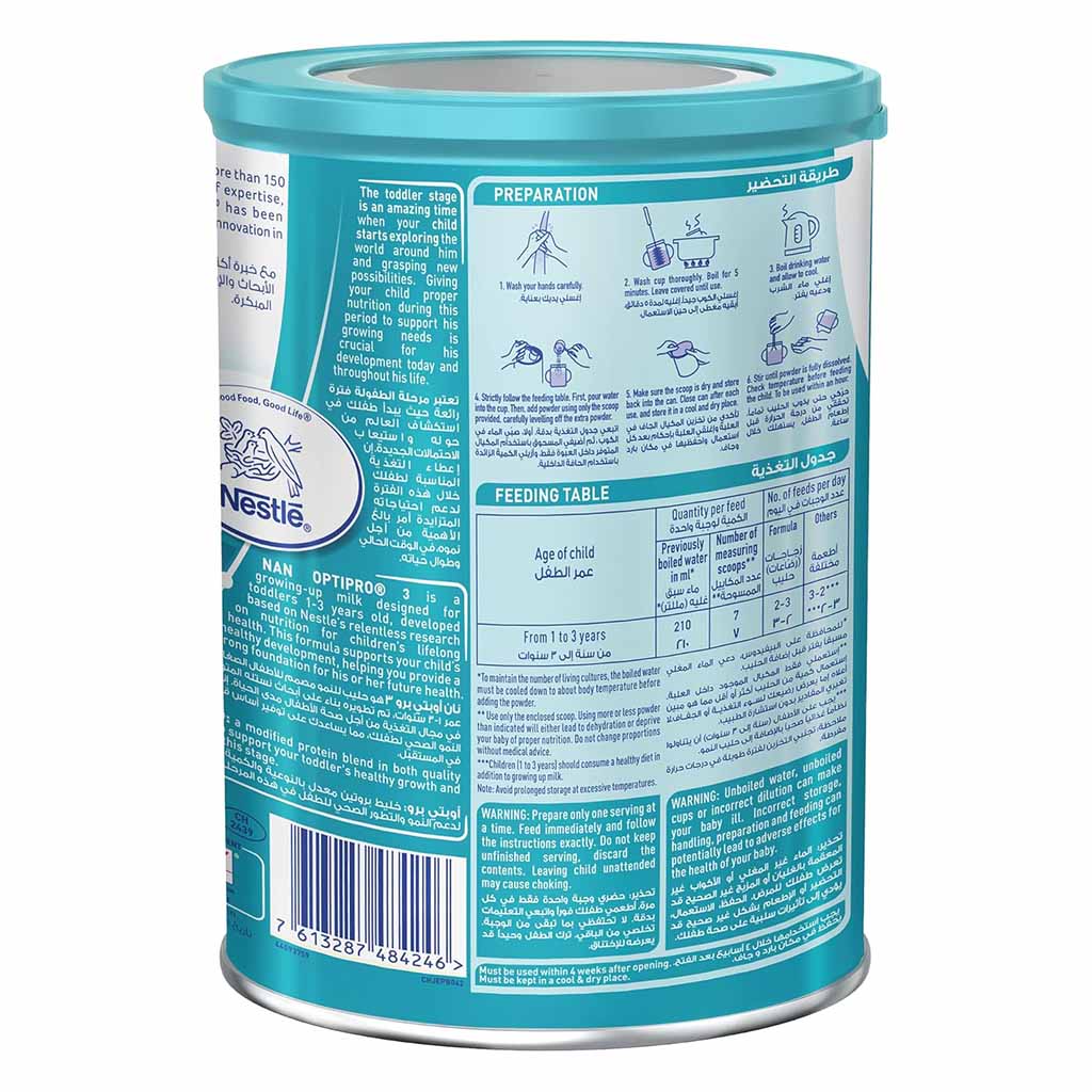 Nestle Nan Optipro 3 Toddlers Milk Formula 1-3 Years 400g