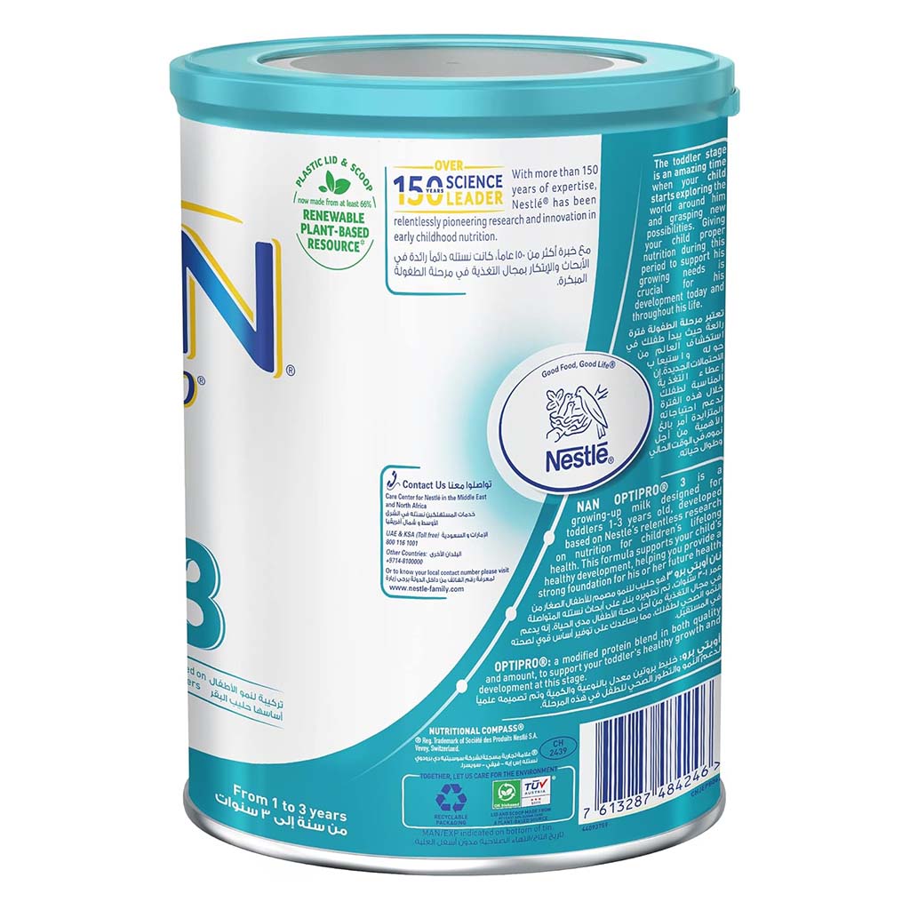 Nestle Nan Optipro 3 Toddlers Milk Formula 1-3 Years 400g