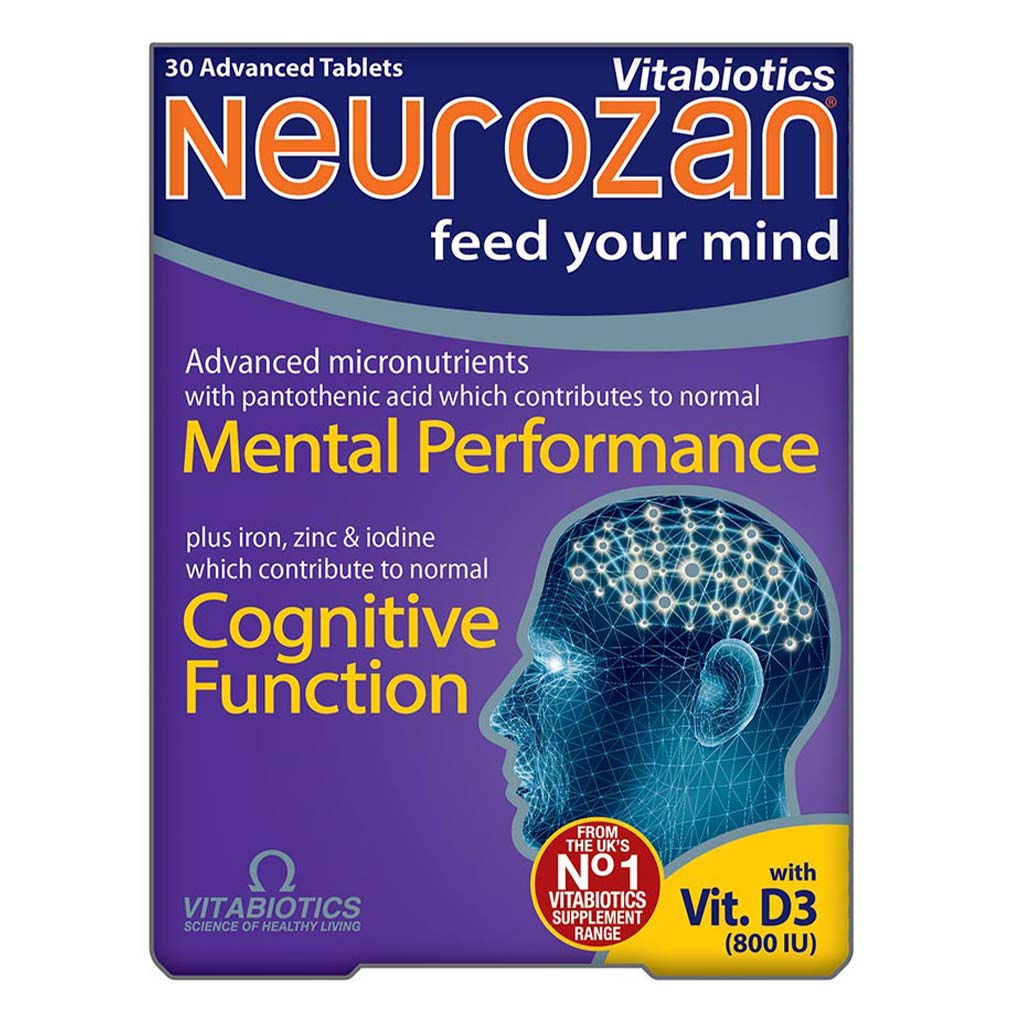 Vitabiotics Neurozan Mind Booster Supplement Tablets For Healthy Mental & Cognitive Function, Pack of 30's