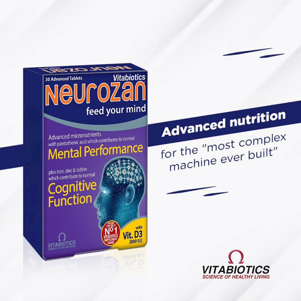 Vitabiotics Neurozan Mind Booster Supplement Tablets For Healthy Mental & Cognitive Function, Pack of 30's
