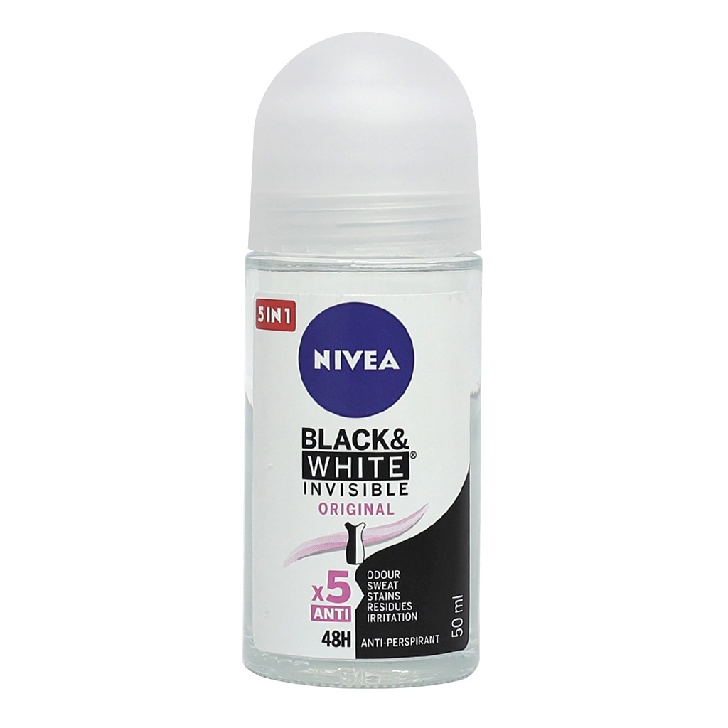 Nivea Black & White Invisible 72H Active Antiperspirant Roll-On For Women 50ml
