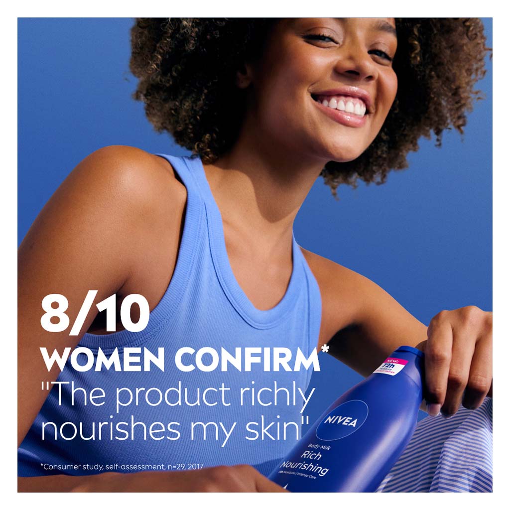 Nivea Rich Nourishing 72H Moisture Body Lotion For Dry To Very Dry Skin 250ml