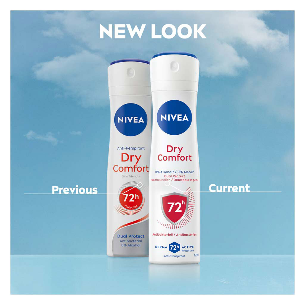 Nivea Dry Comfort Dual Protect 72H Deodorant Spray For Women 150ml