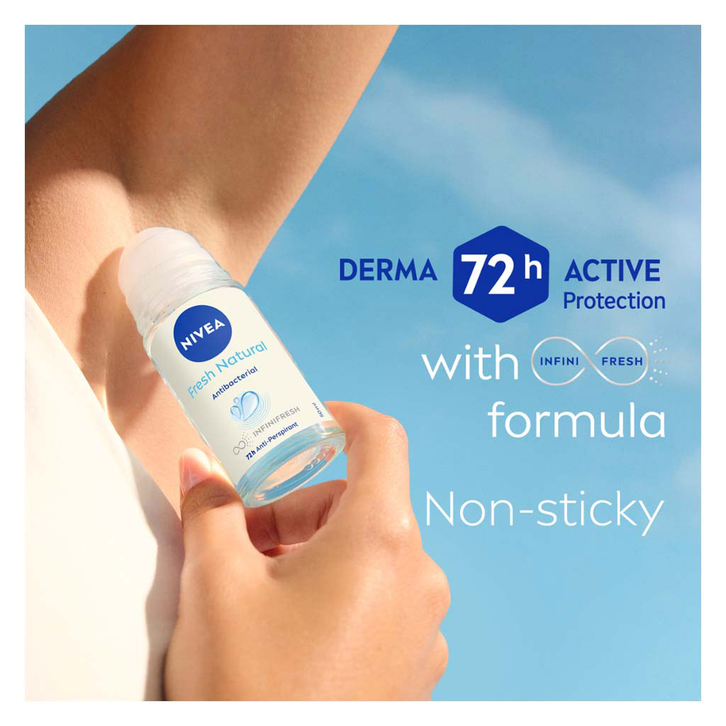 Nivea Fresh Natural Antibacterial 72H Active Roll On For Women 50ml