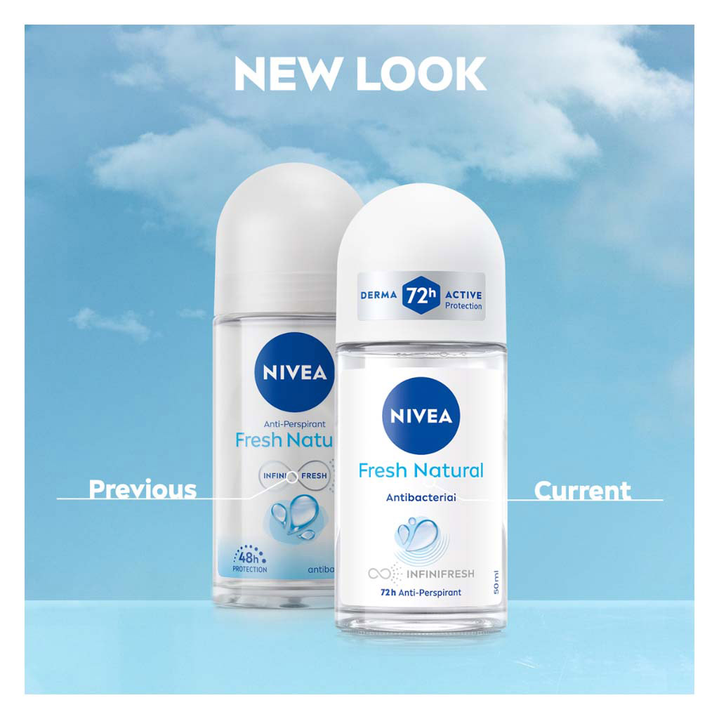 Nivea Fresh Natural Antibacterial 72H Active Roll On For Women 50ml