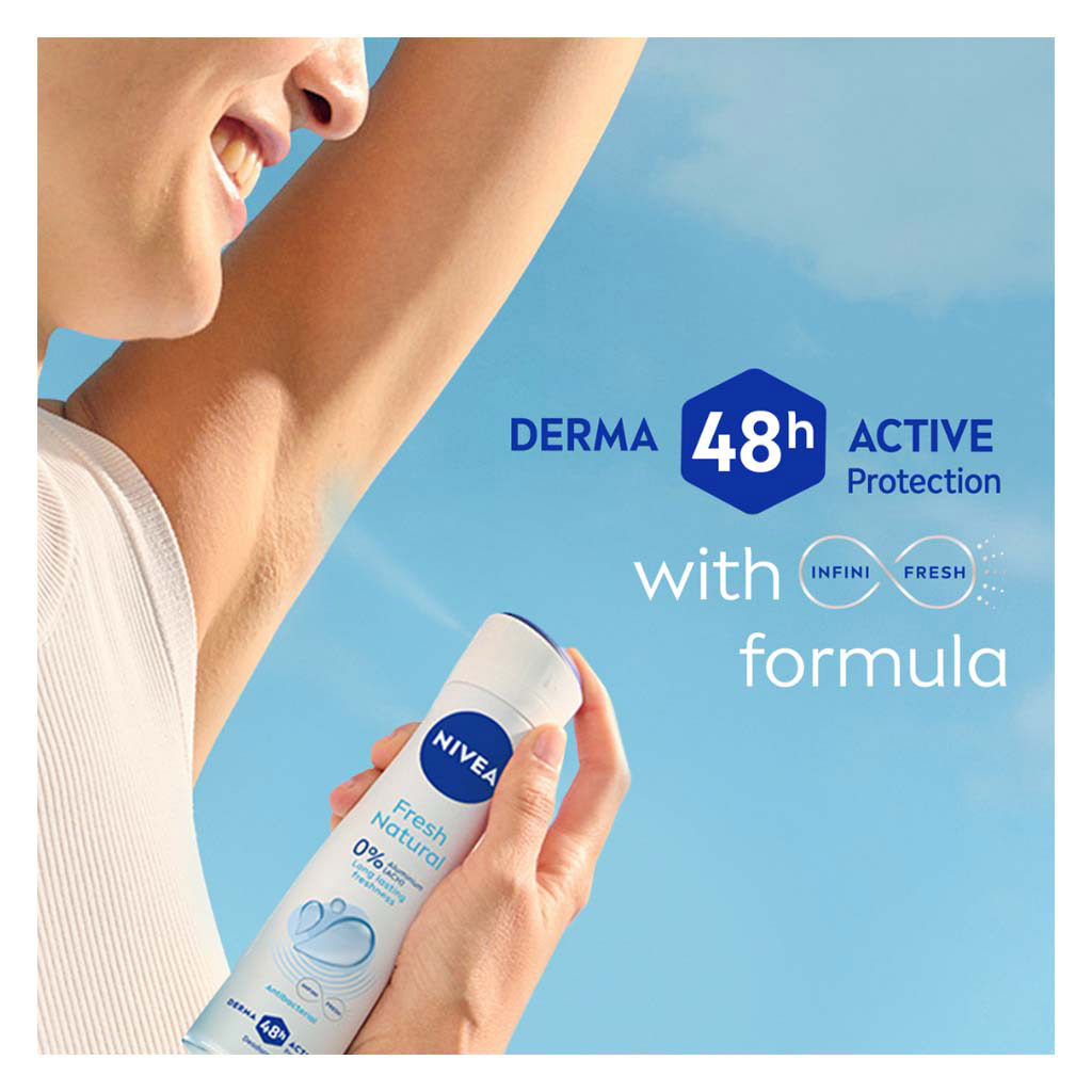 Nivea Fresh Natural Antibacterial 48H Antiperspirant Spray For Women 150ml