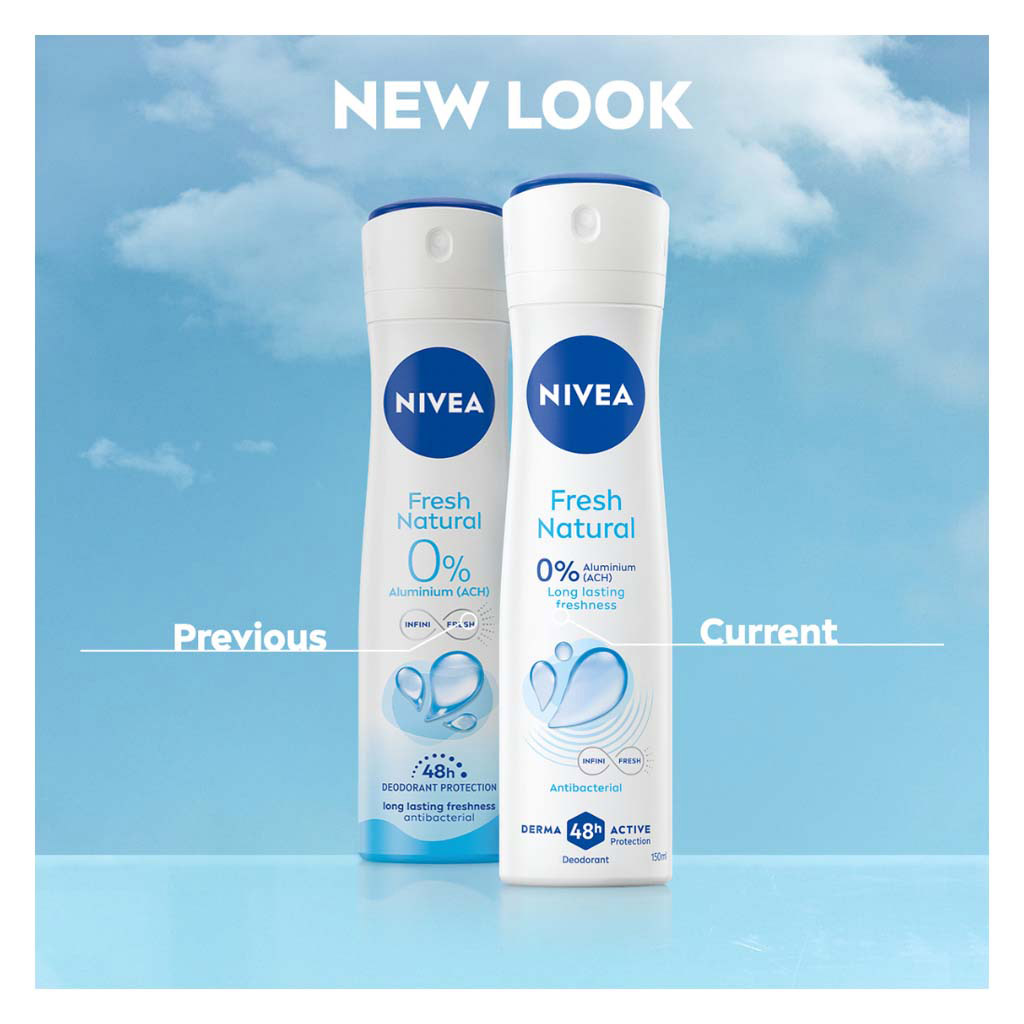 Nivea Fresh Natural Antibacterial 48H Antiperspirant Spray For Women 150ml