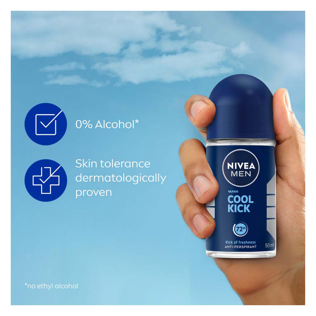 Nivea Men Cool Kick 72H Antiperspirant Deo Roll On 50ml