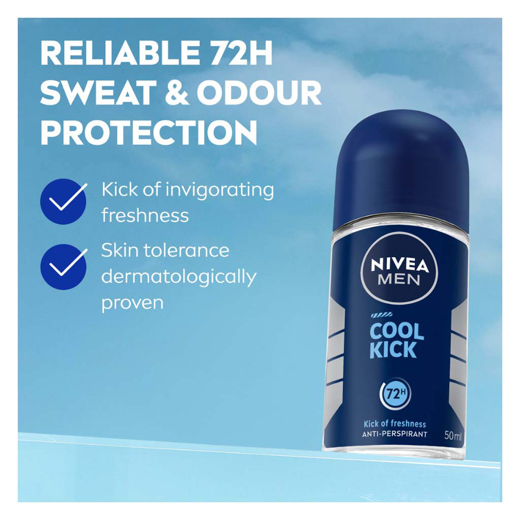 Nivea Men Cool Kick 72H Antiperspirant Deo Roll On 50ml