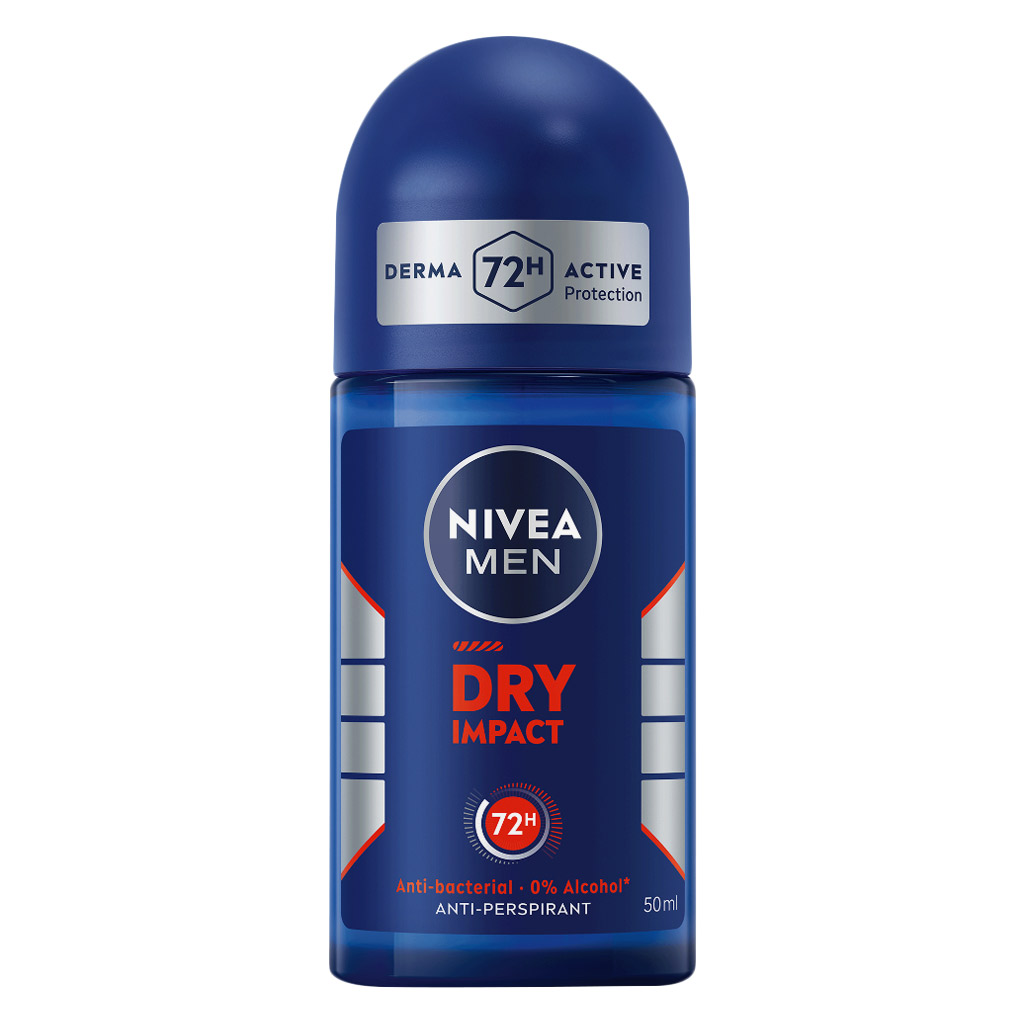 Nivea Men 72H Dry Impact Antiperspirant Deodorant Roll On 50ml