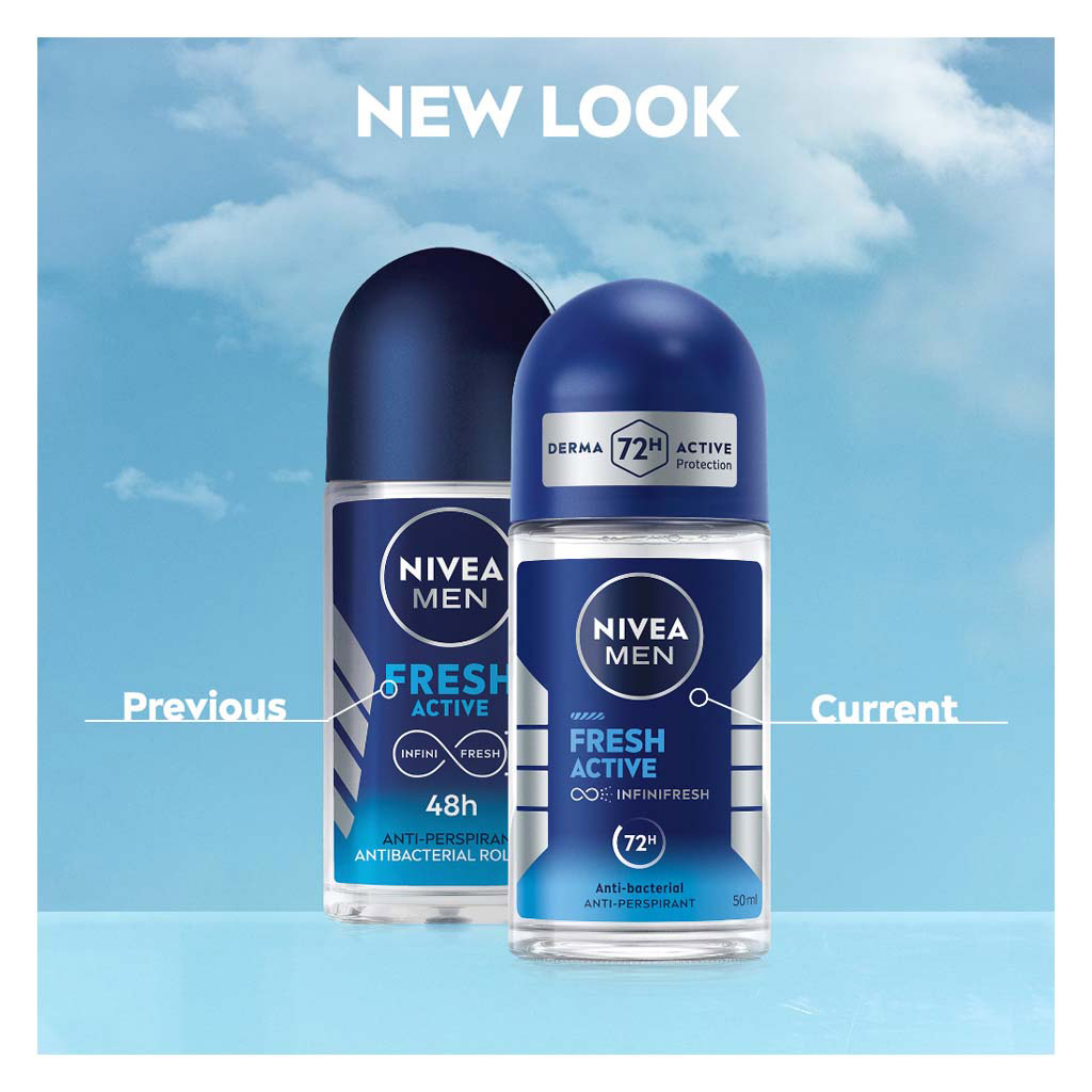 Nivea Men Fresh Active Infinifresh 72H Antibacterial Deo Roll On 50ml