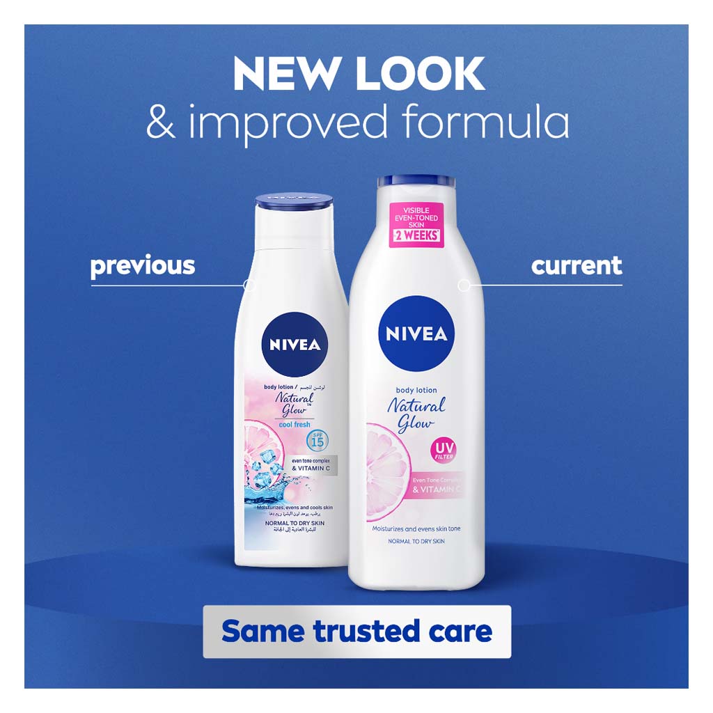 Nivea Natural Glow UV filter Body Lotion For Normal To Dry Skin 250ml