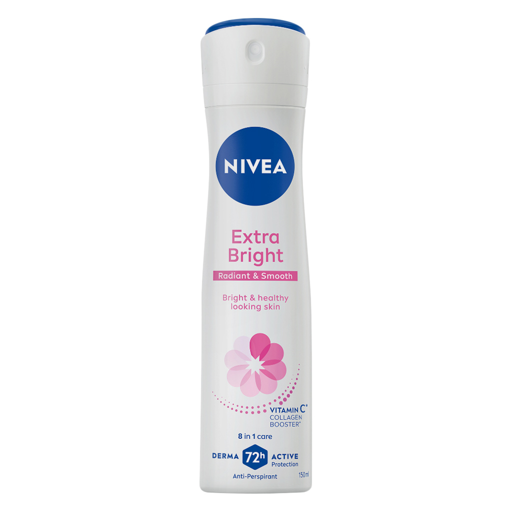 Nivea Extra Bright Radiance & Smooth 72H Active Antiperspirant Spray For Women 150ml