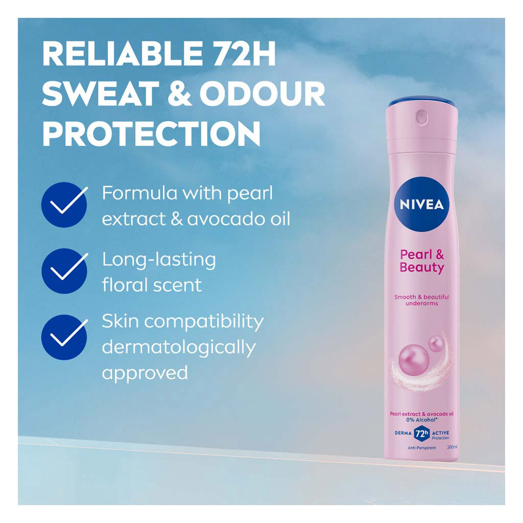 Nivea Pearl & Beauty 72H Antiperspirant Deodorant Spray For Women 150ml