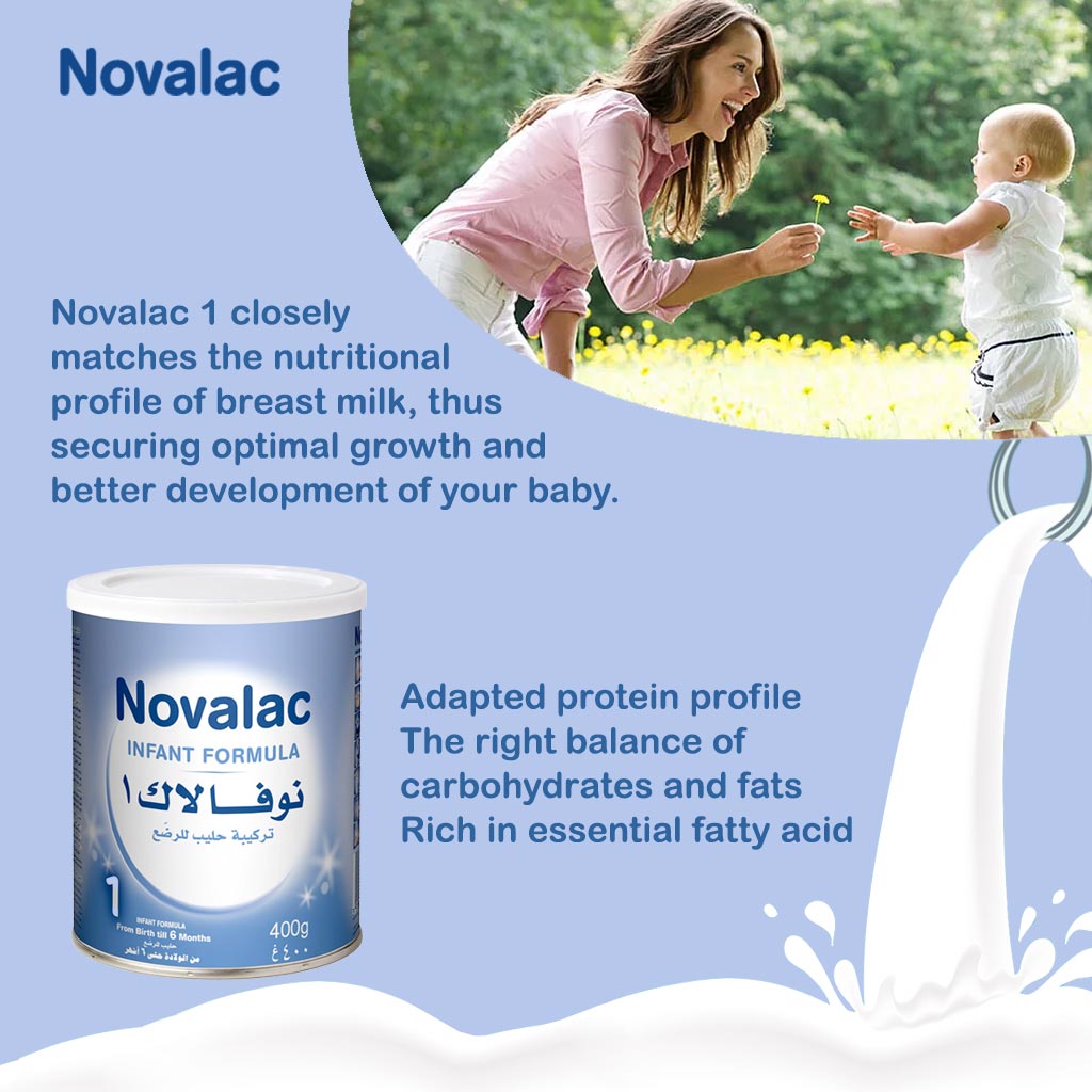 Novalac Stage 1 Baby Milk Formula For 0 To 6 Months 400g