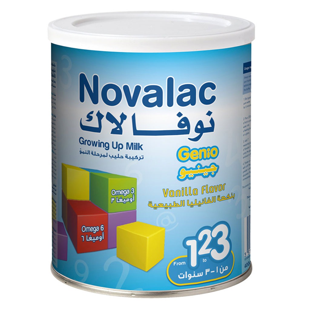 Novalac Genio 123 Stage 3 Toddlers Milk Formula For 1 To 3 Years Vanilla Flavour 800g