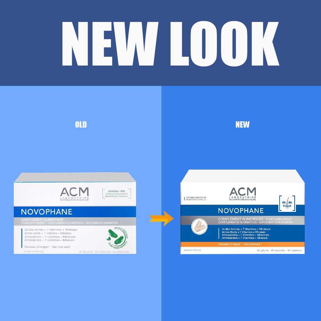 ACM Novophane Capsules, Food Supplement For Hair & Nail Growth, Pack of 60's